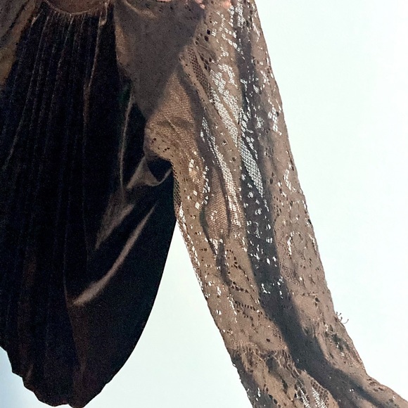 Black Mesh Sleeve Blouse: Free People - Picture 2 of 5